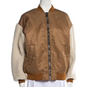 Maje x Schott Shearling Bomber Jacket